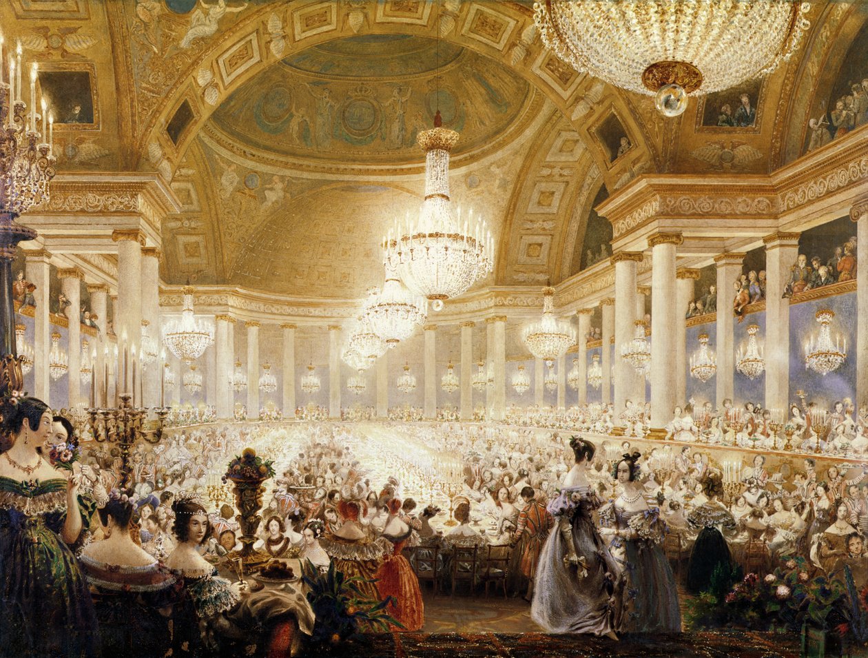 Vrouwen dineren in de Tuilerieën in 1835 door Eugene Emmanuel Viollet le Duc