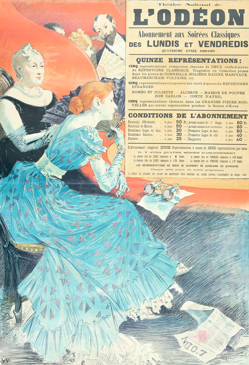Advertentie voor het Odeon Theater, 1890 door Eugene Grasset