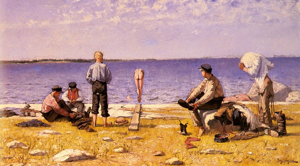 Jongens op het strand door Eugène Jansson