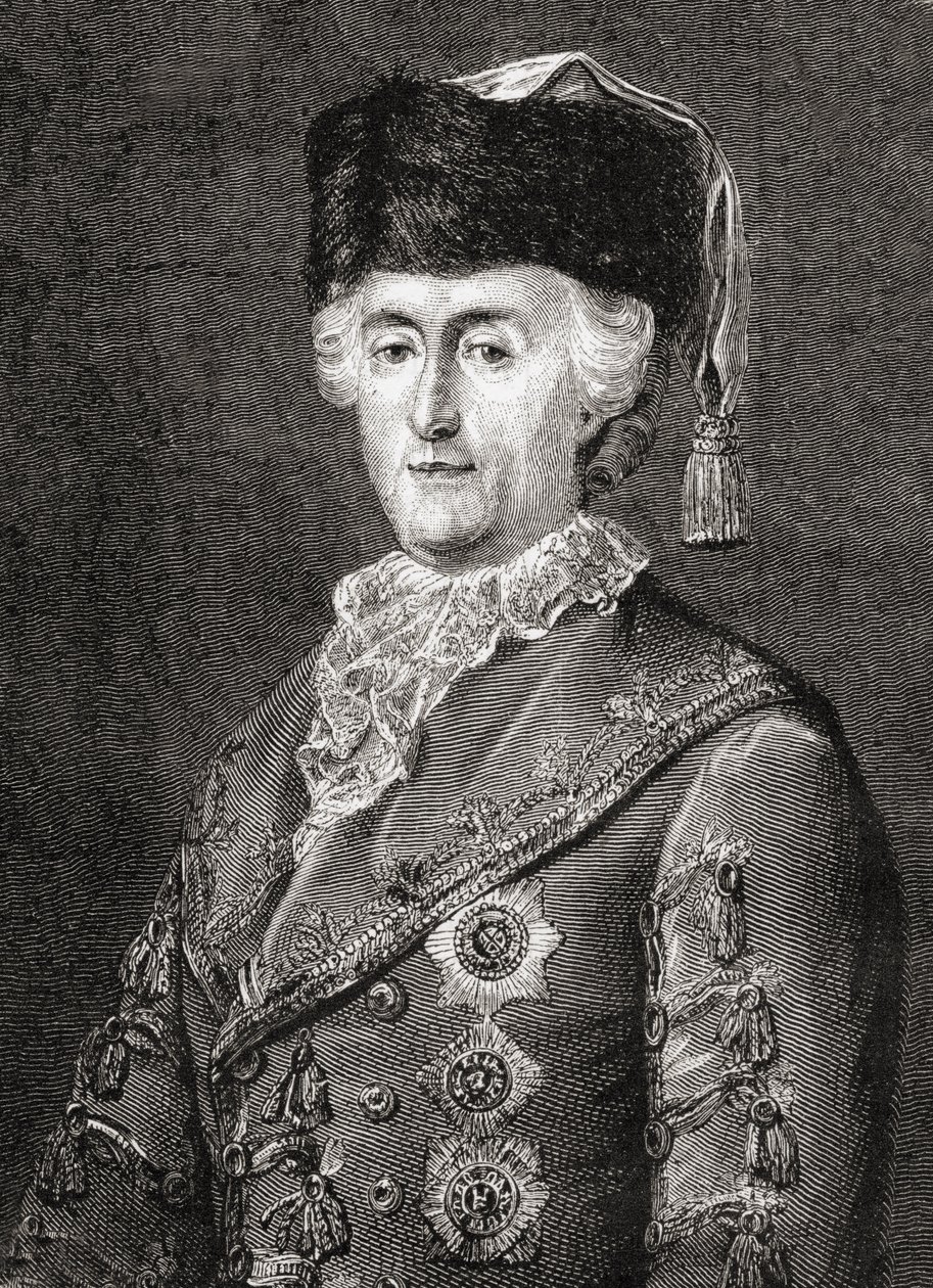 Catharina II, gegraveerd door Stephane Pannemaker uit 