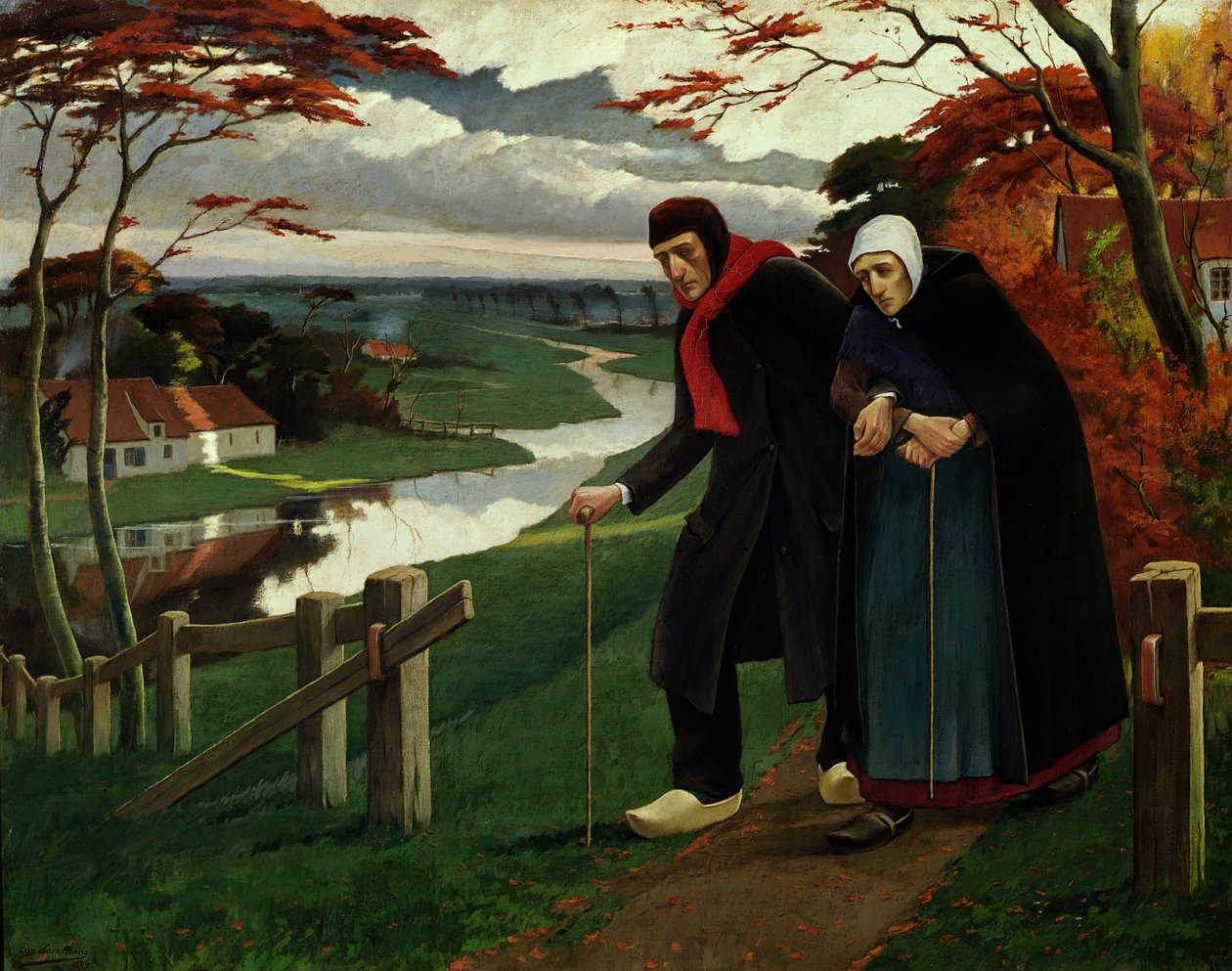 Het einde van de herfst of, De blinde, 1889 door Eugene Laermans