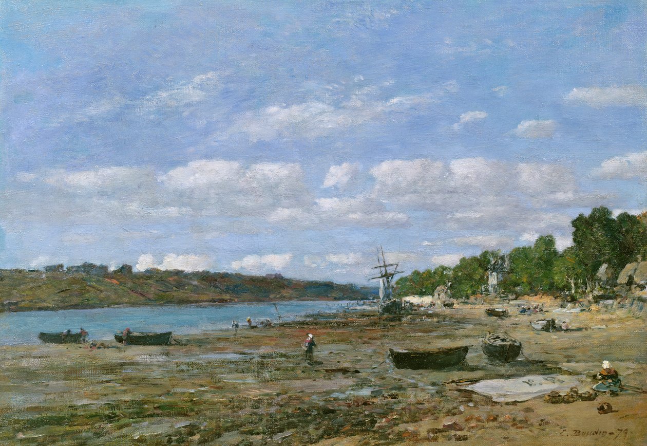 Het Strand bij eb, 1879 door Eugene Louis Boudin