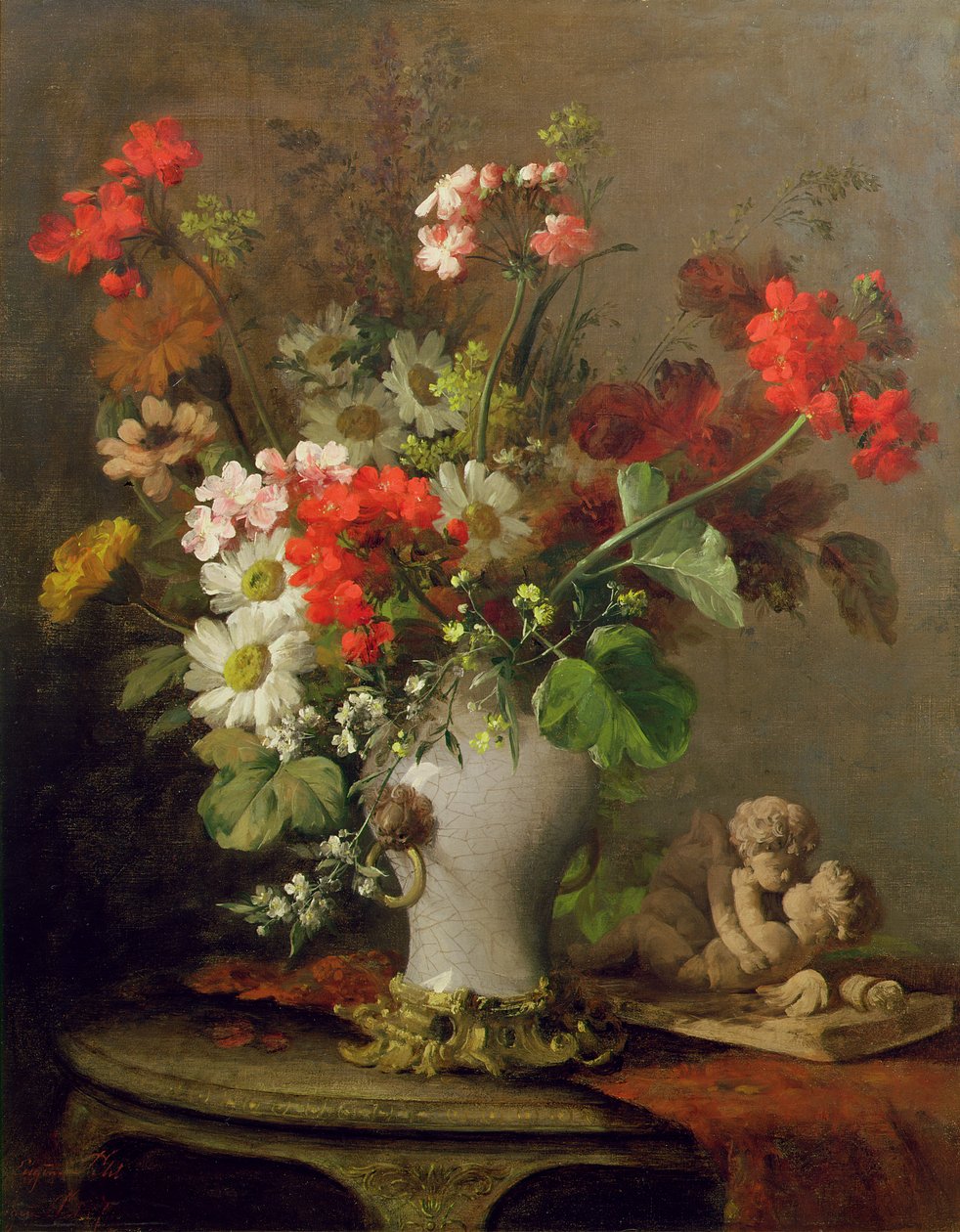 Zomerbloemen in een vaas door Eugene Petit
