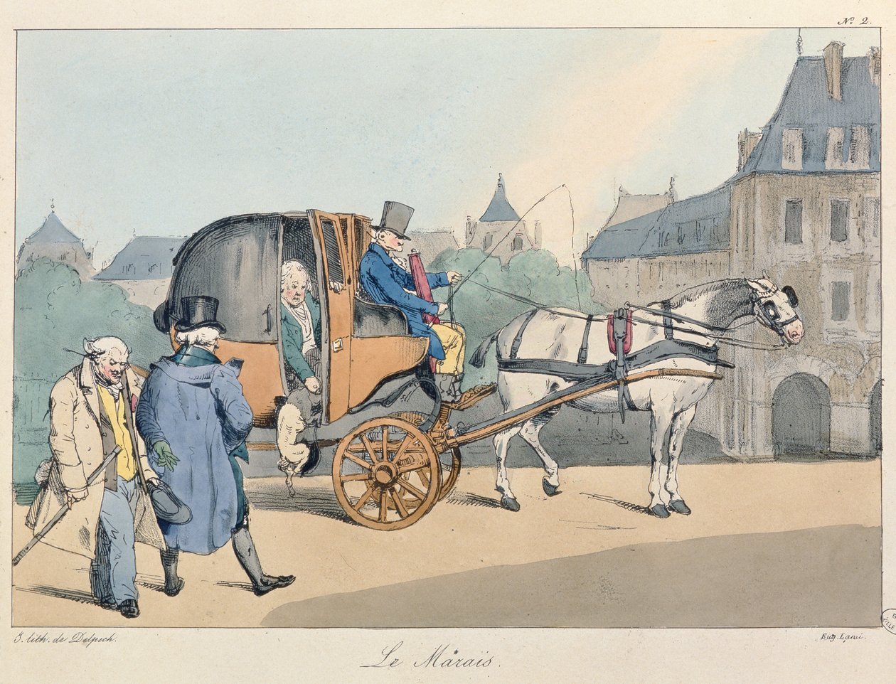 Le Marais, ca. 1825 door Eugene Louis Lami