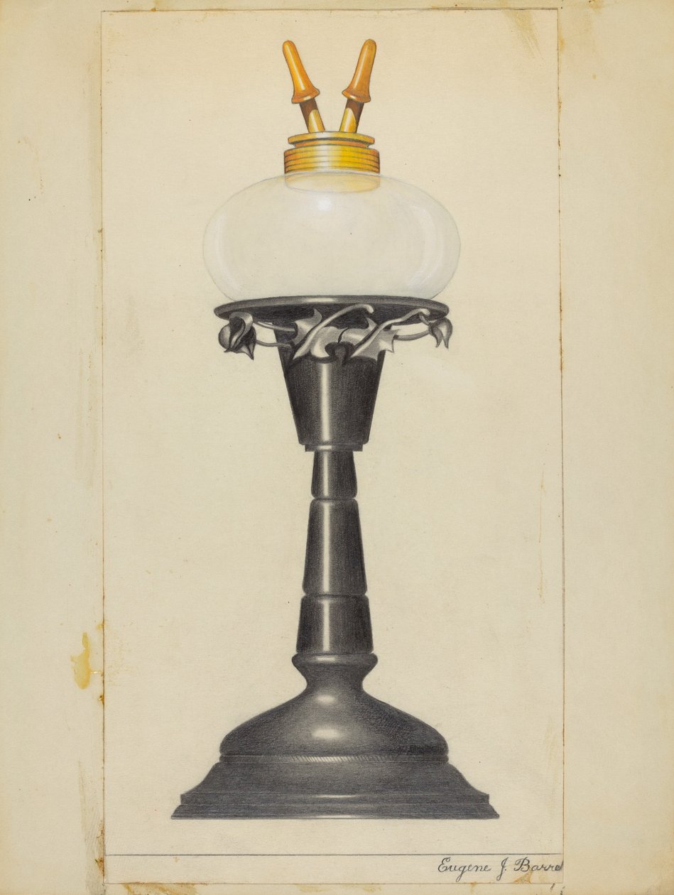 Camphene lamp door Eugene Barrell