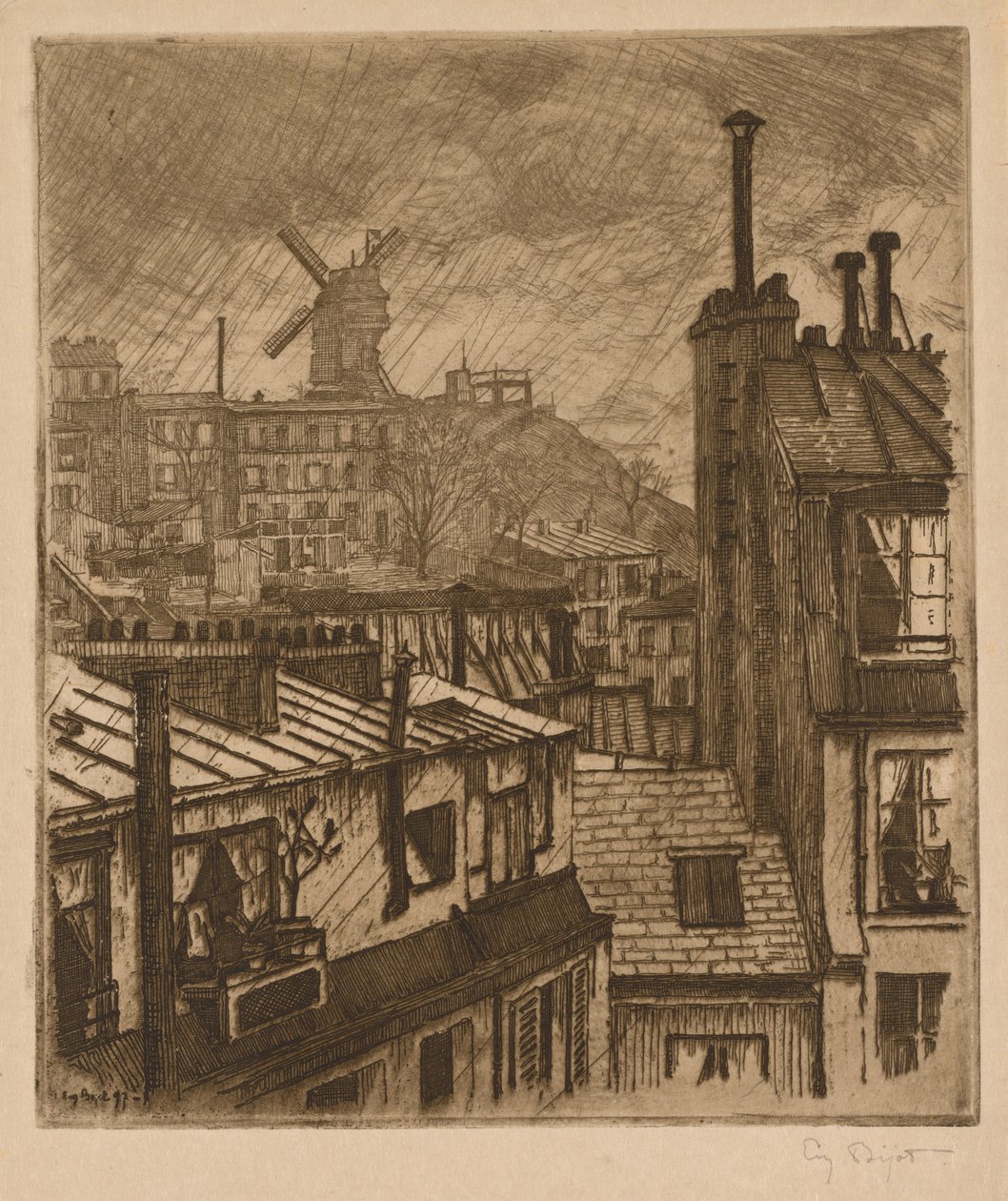 Montmartre, de Moulin de la Galette door Eugene Bejot