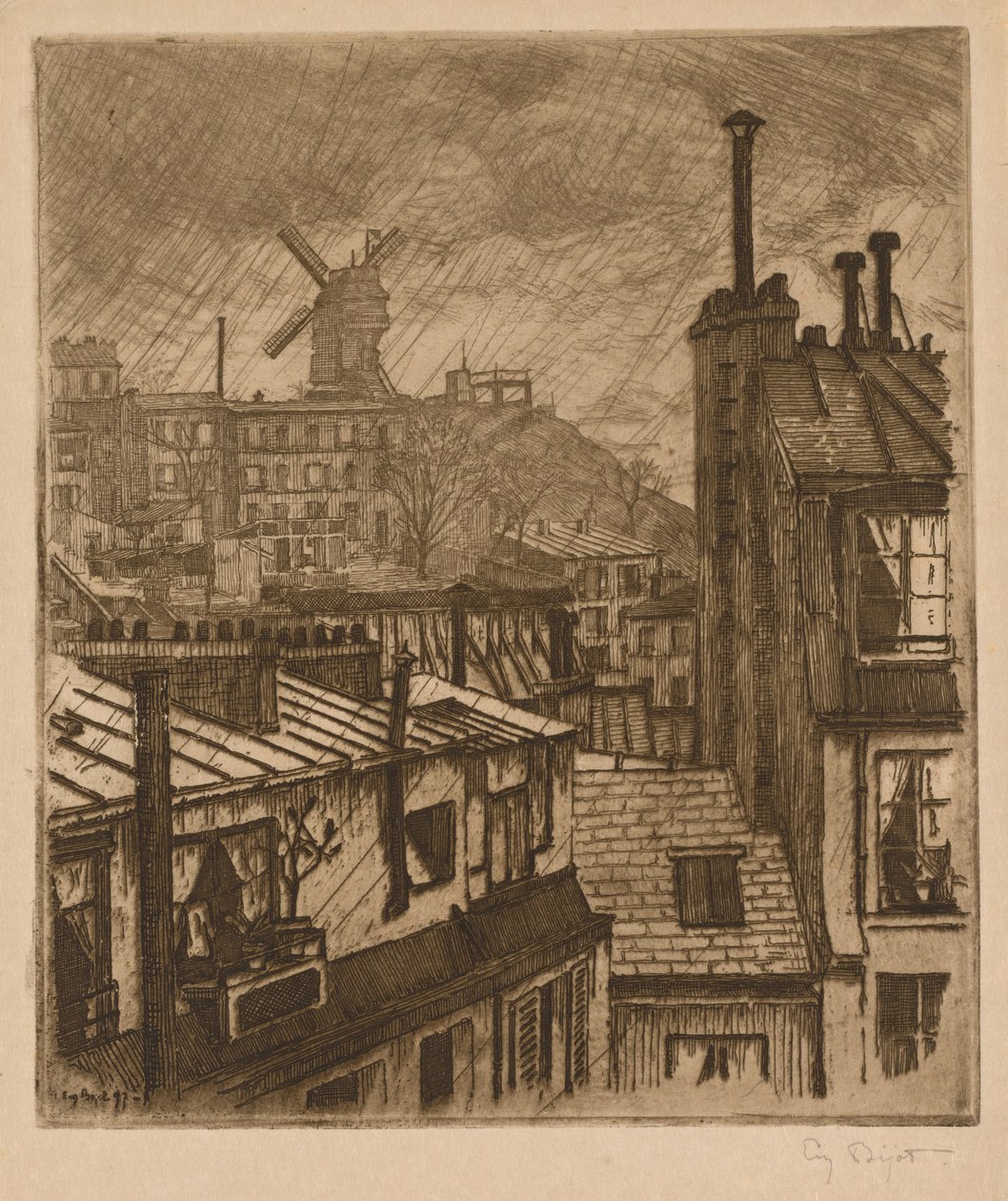 Montmartre, de Moulin de la Gallette door Eugene Bejot