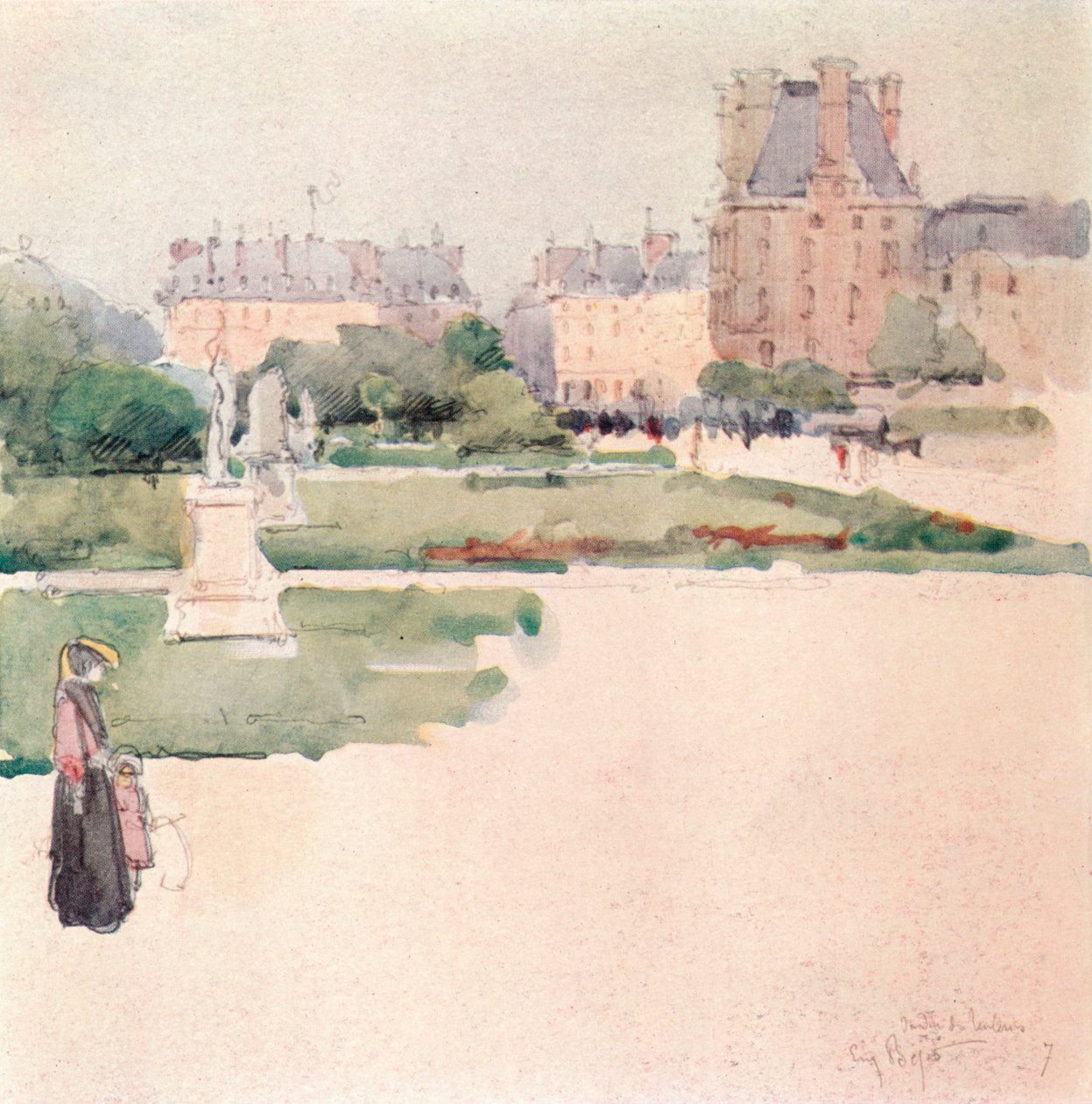 De Tuilerieën Tuinen, 1915 door Eugene Bejot