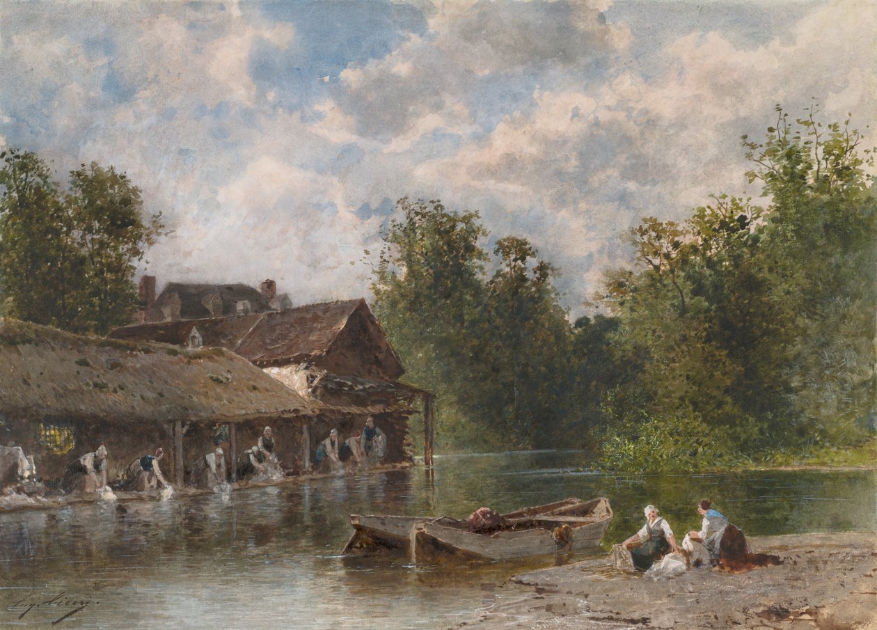 De Wasvrouwen door Eugene Ciceri