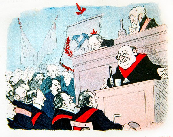 Vrijmetselaars op het Radical Congress door Eugene Cottin