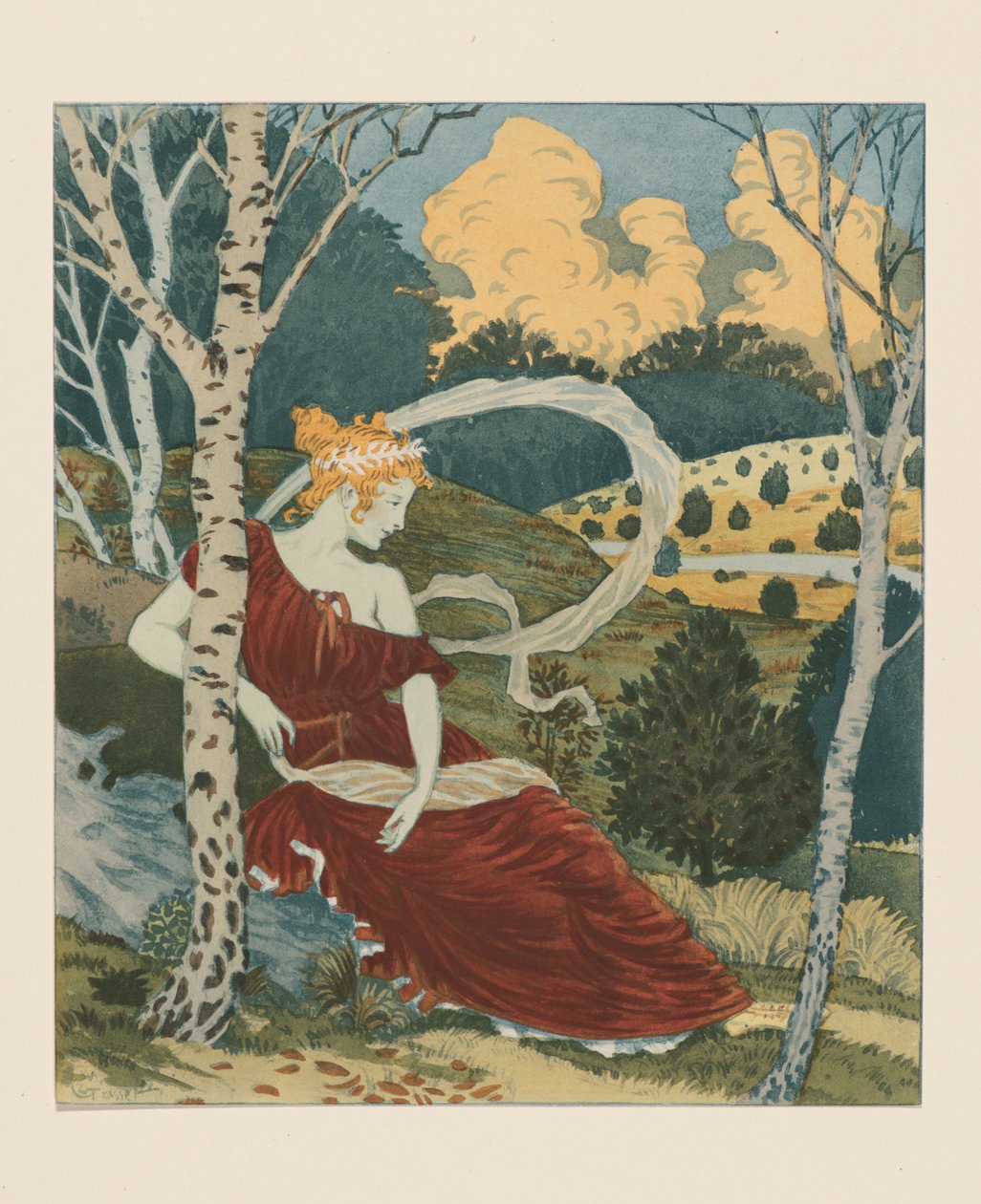 In het bos, ca. 1899 door Eugene Grasset