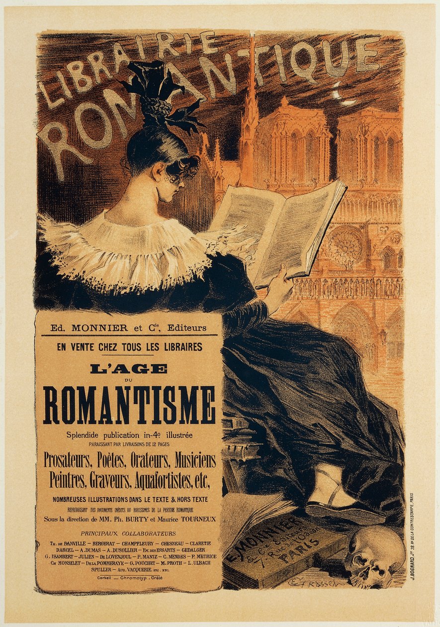 Libraire Romantique, poster door Eugene Samuel Grasset door Eugene Grasset