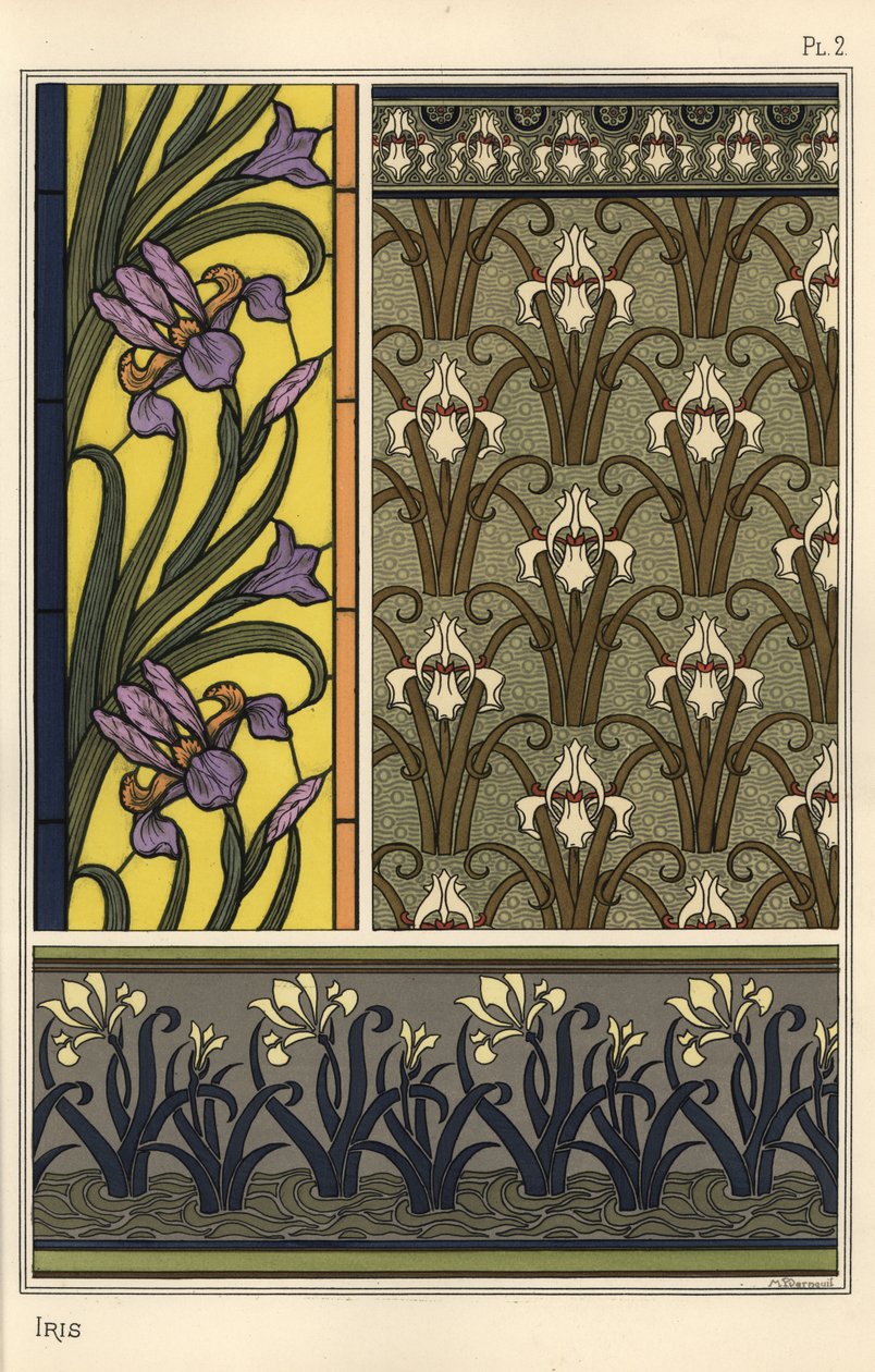 De iris in verschillende patronen door Eugene Grasset