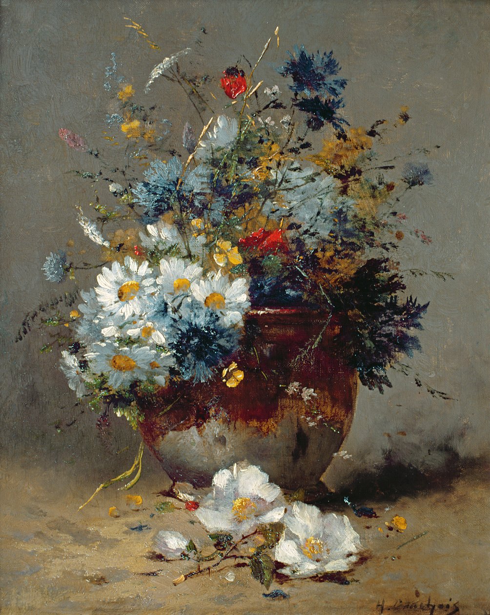 Madeliefjes en korenbloemen door Eugene Henri Cauchois
