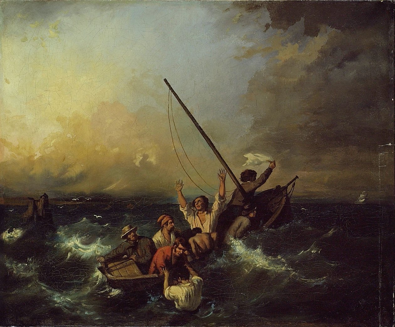 Schipbreuk door Eugene Isabey