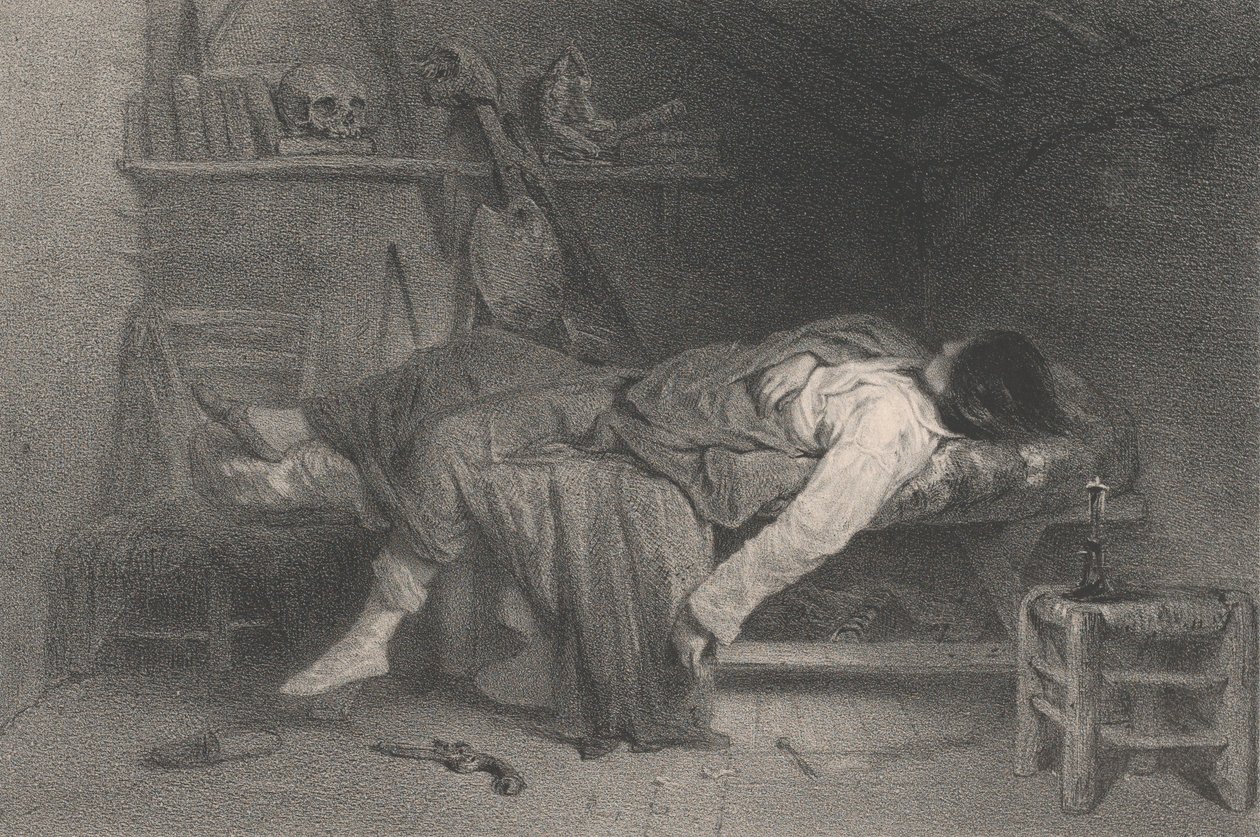 Le Suicide, 1846 door Eugene Leroux