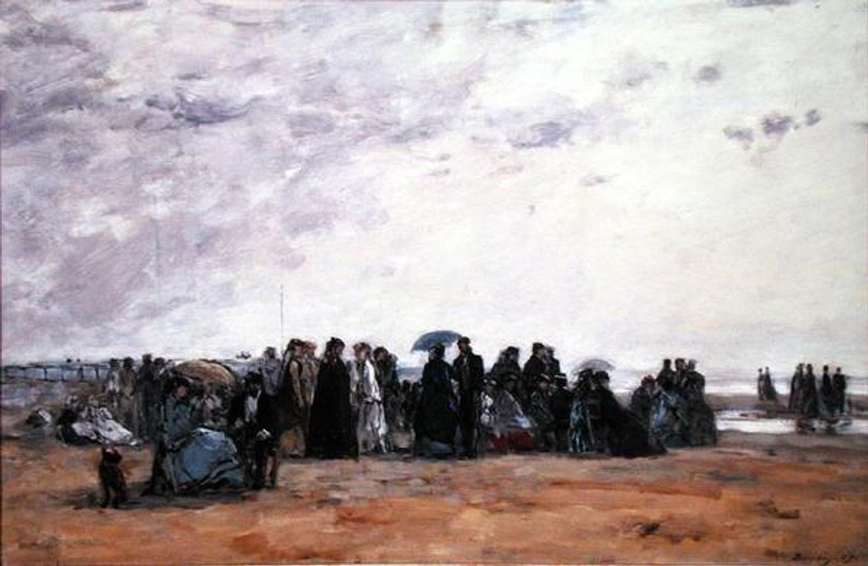 Een badplaats aan zee door Eugene Louis Boudin