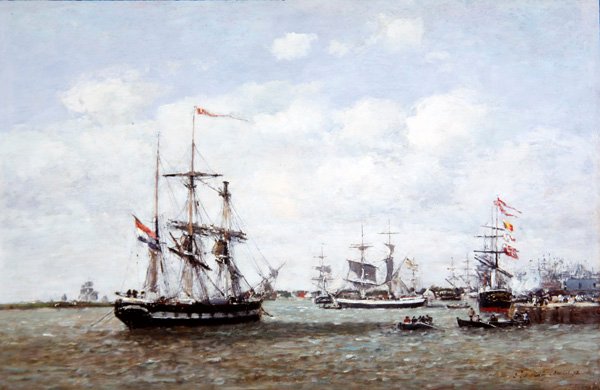 Antwerpen, De Haven door Eugene Louis Boudin