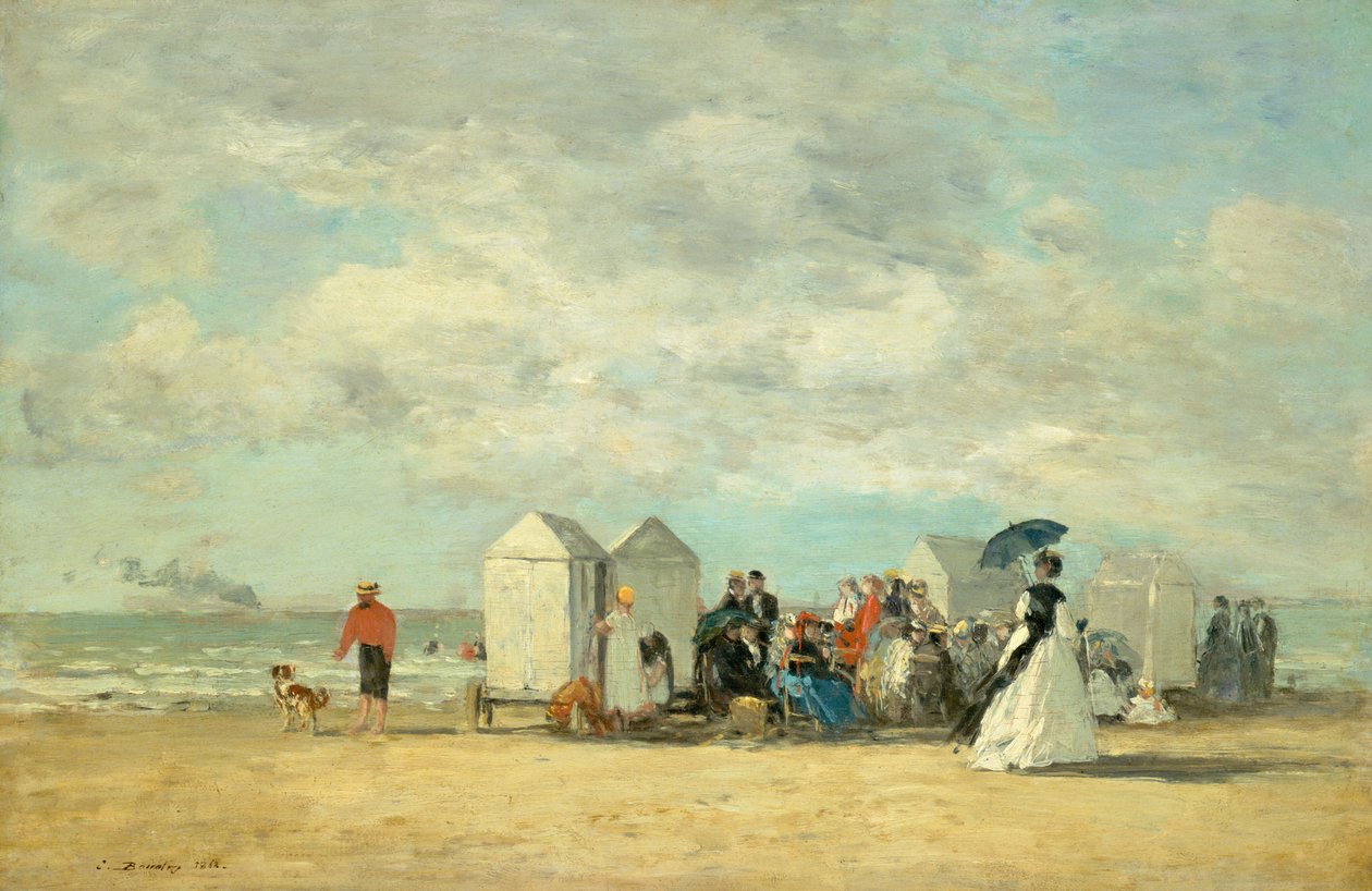 Strandscène door Eugene Louis Boudin
