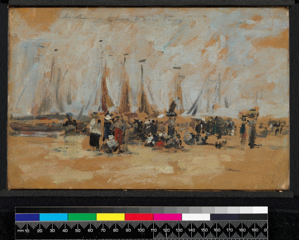 Strandscène, mogelijk Harfleur, 1888-1895 door Eugene Louis Boudin