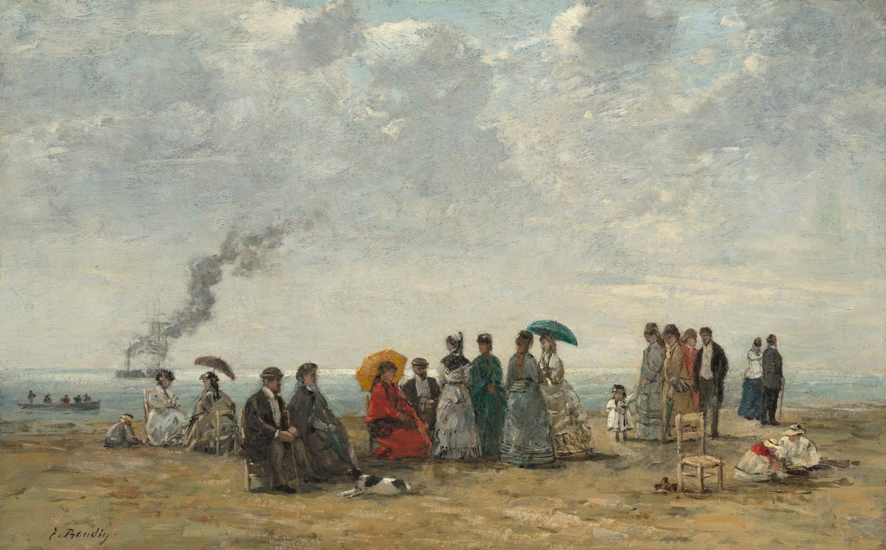 Figuren op het strand, ca. 1867-1870 door Eugene Louis Boudin