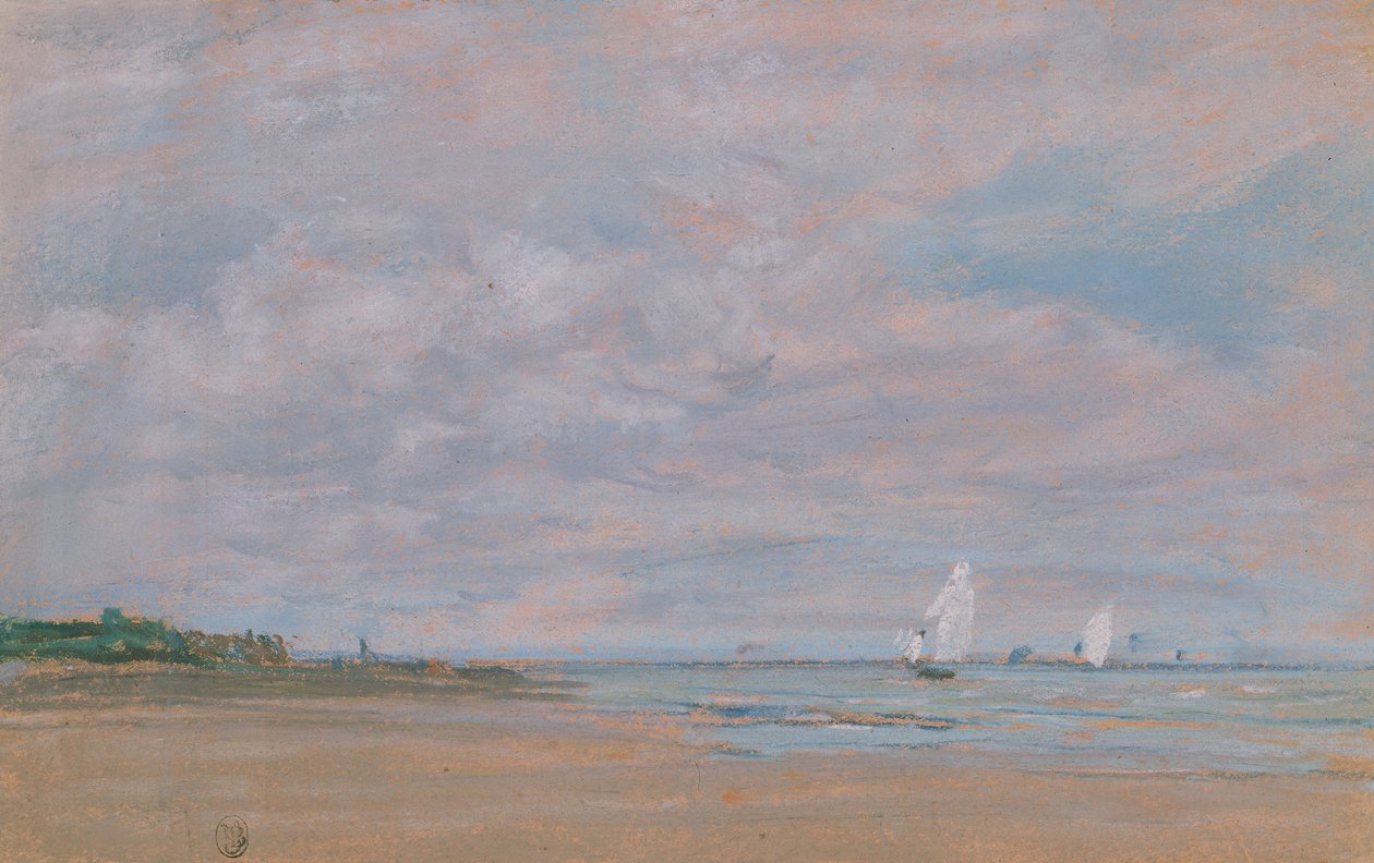 Vissersboten door Eugene Louis Boudin