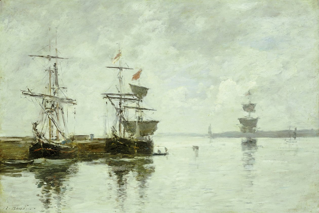 Havenscène, ca. 1880 door Eugene Louis Boudin