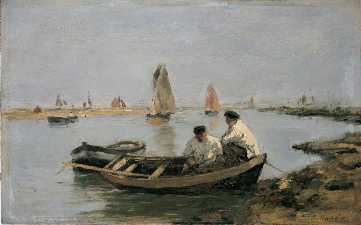 De riviermonding, midden 19e eeuw door Eugene Louis Boudin