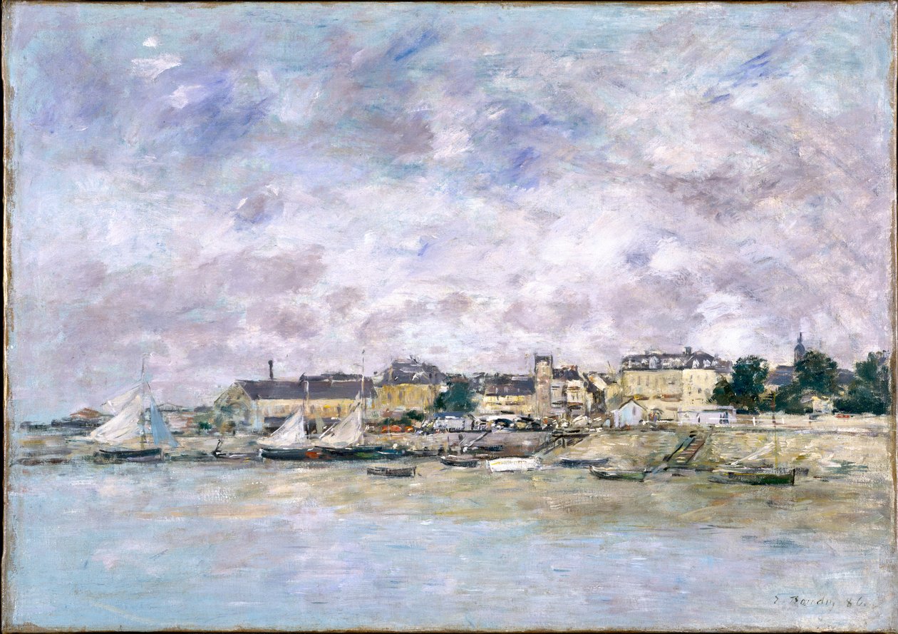 De haven, Trouville, 1886 door Eugene Louis Boudin