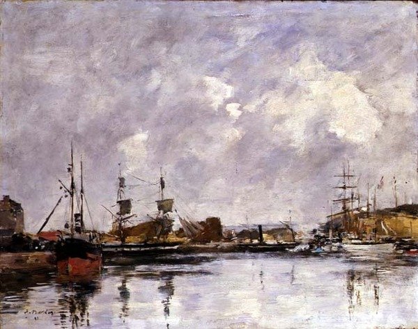 De haven van Duinkerken door Eugene Louis Boudin