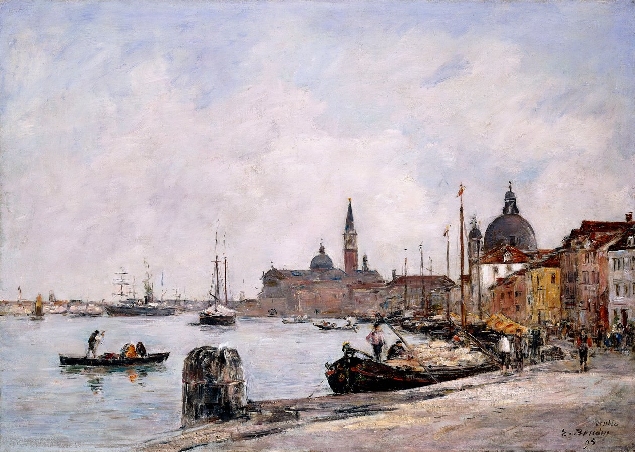De kade op Giudecca, Venetië, 1895 door Eugene Louis Boudin