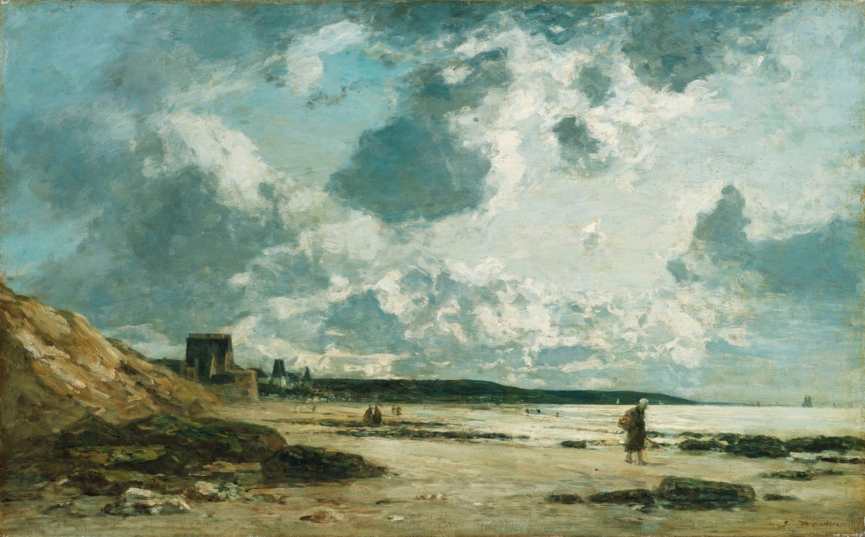 Trouville, de zwarte rotsen, ca. 1860-1865 door Eugene Louis Boudin