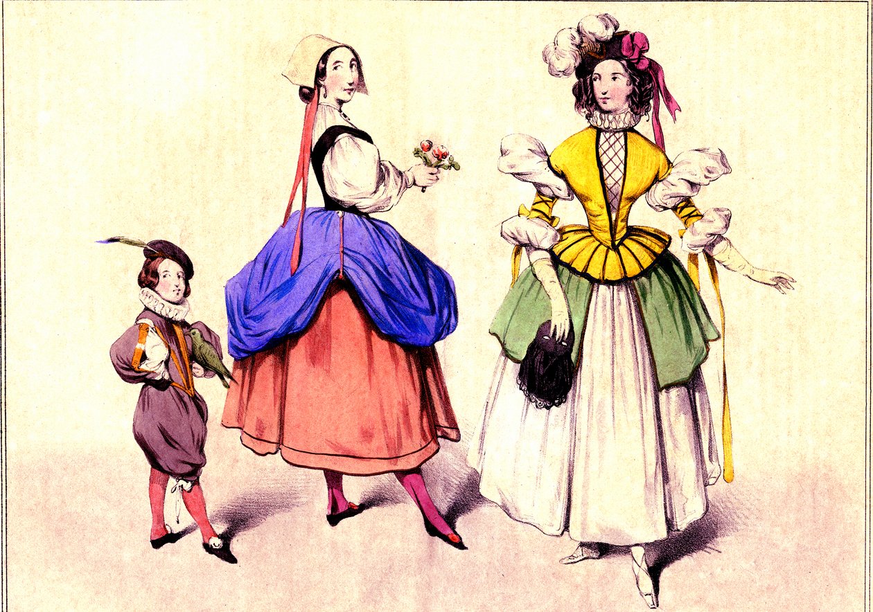 Verkleedkleding dragen door Eugene Modeste Edmond Lepoittevin