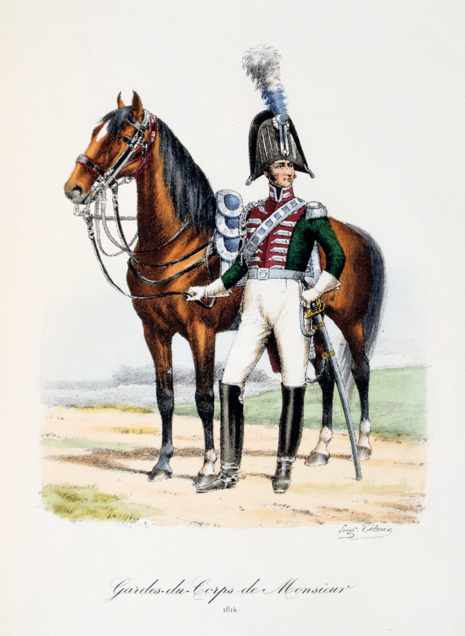 Gardes-du-Corps de Monsieur, 1814 door Eugene Titeux