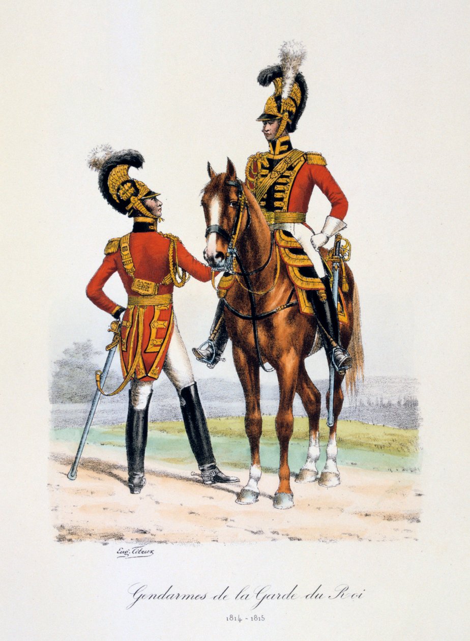 Gendarmes van de Koningswacht, 1814-15 door Eugene Titeux