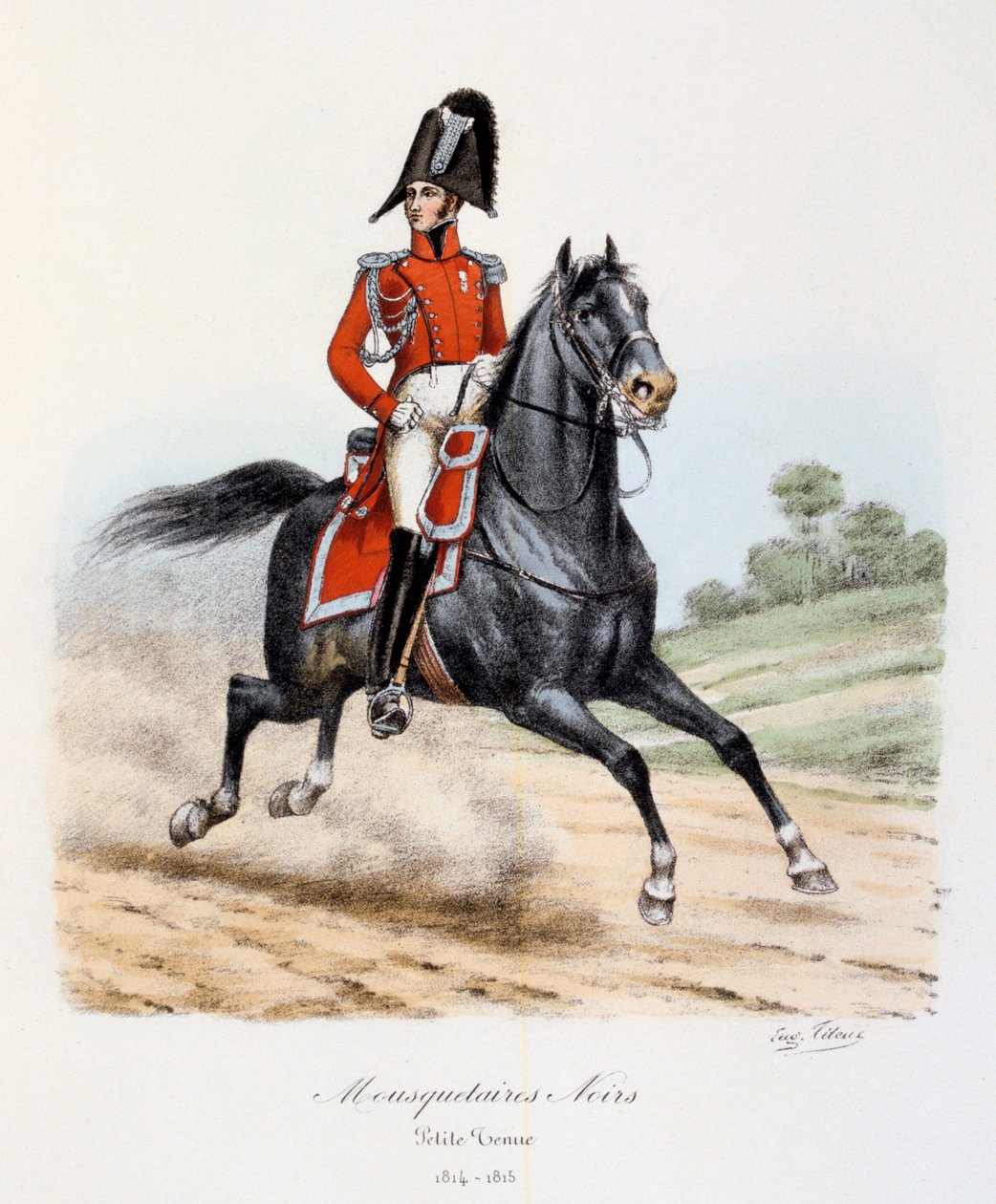 Mousquetaires Noirs, kleine tenue, 1814-15 door Eugene Titeux