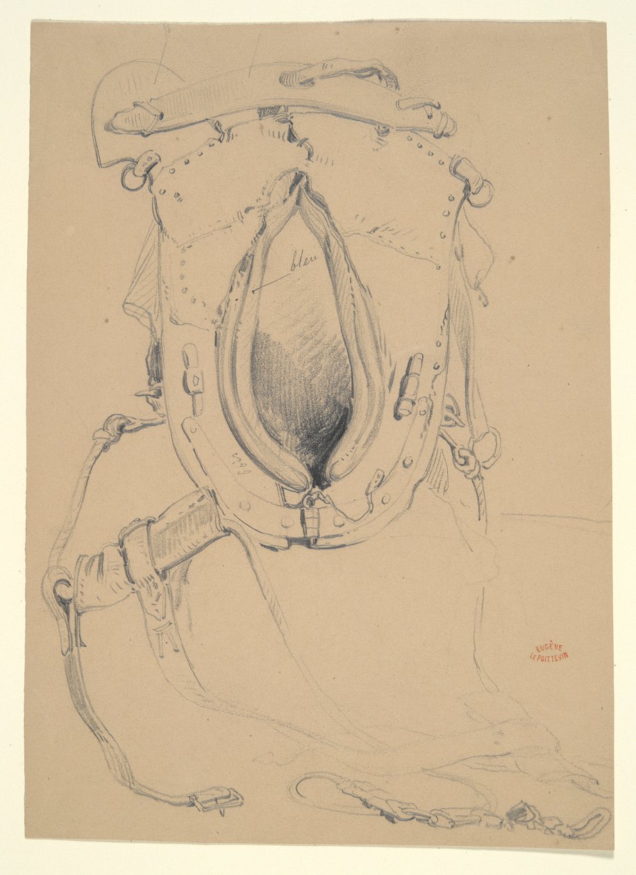 Studie van een paard door Eugene le Poittevin