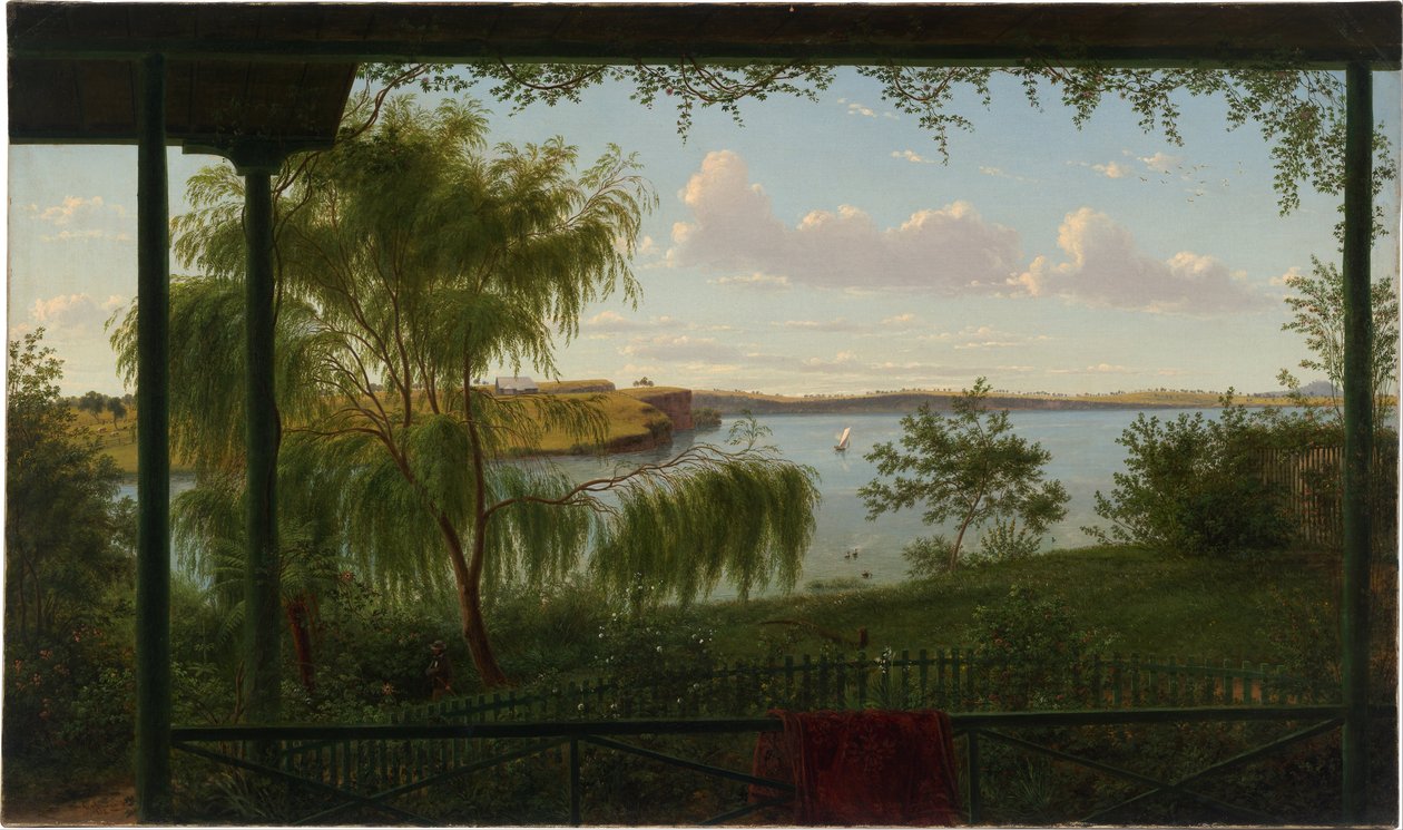 Vanaf de veranda van Purrumbete door Eugene von Guérard
