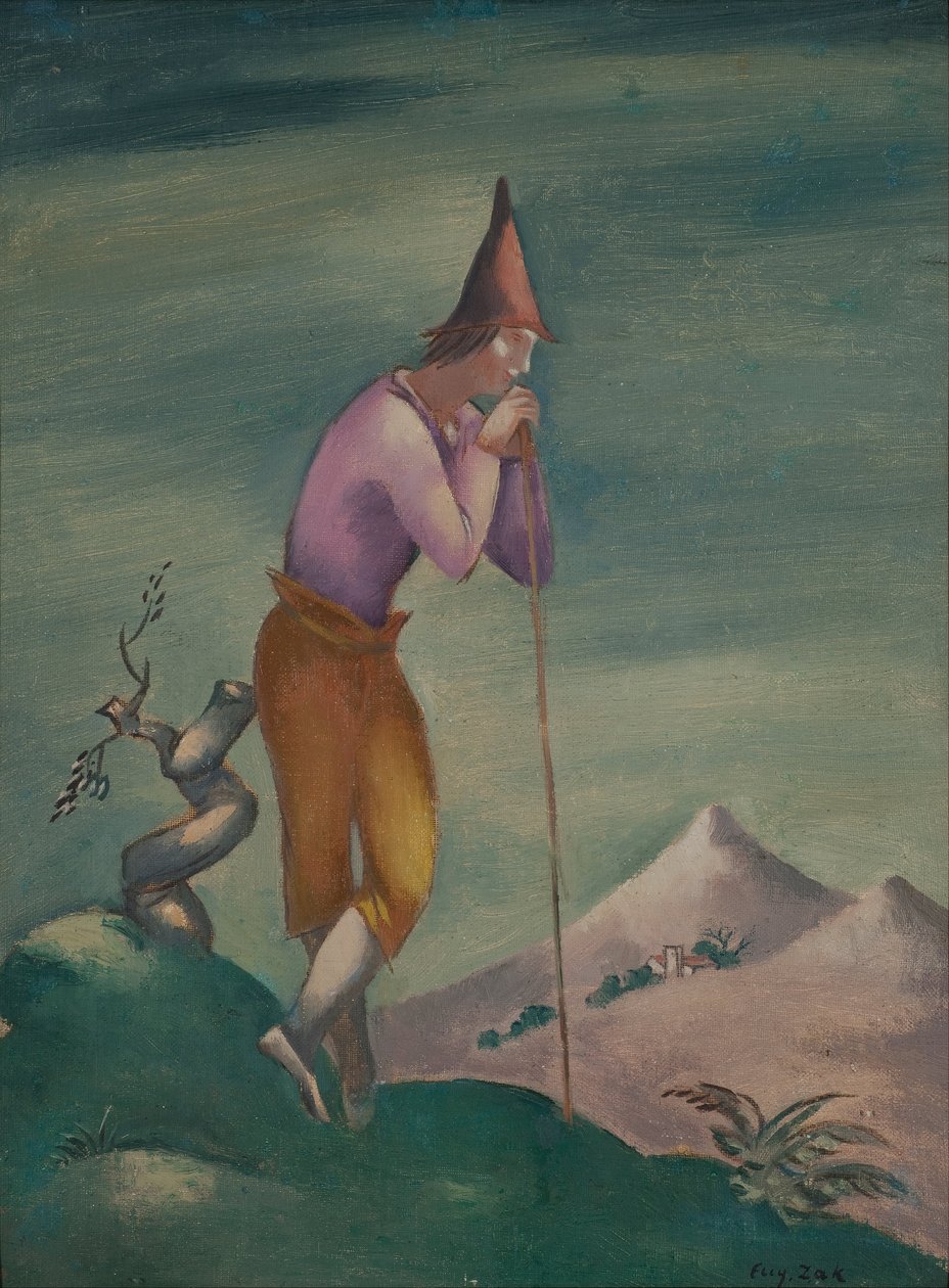 Landschap met wandelaar door Eugeniusz Zak