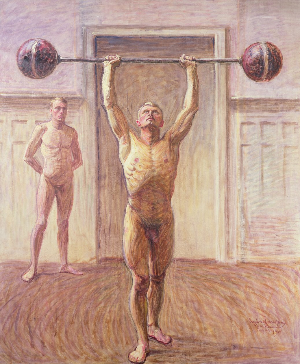 Gewichten duwen met twee armen Nummer 2, 1913 door Eugène Jansson