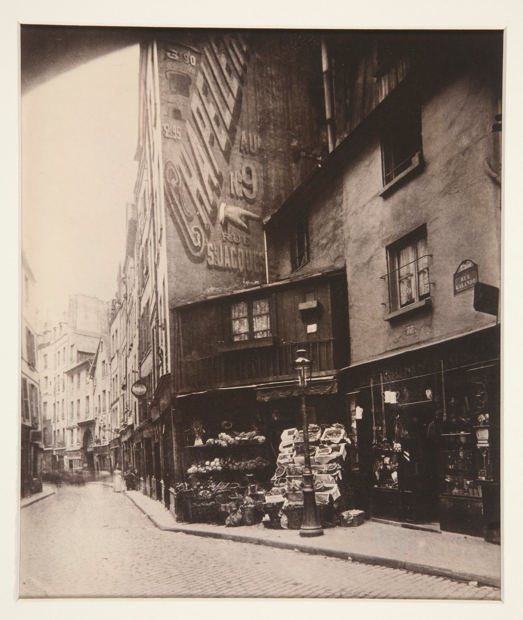 Rue Galande, Parijs door Eugène Atget