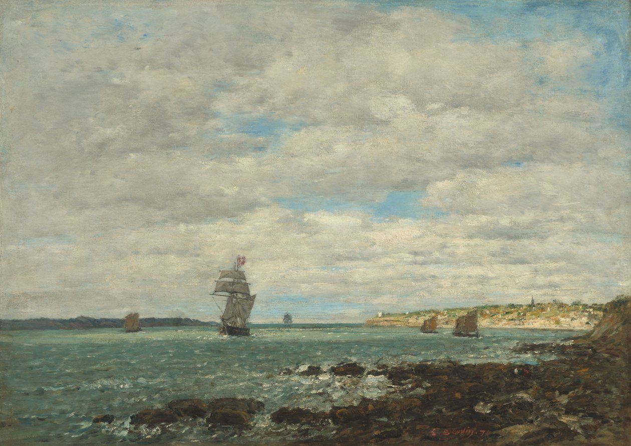 Kust van Bretagne door Eugène Boudin