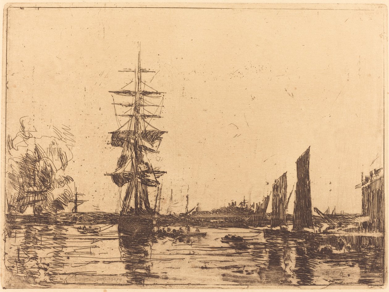 Zeezicht door Eugène Boudin