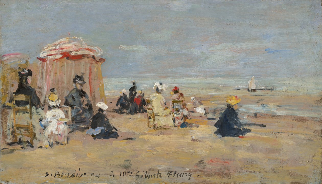 Op het Strand door Eugène Boudin