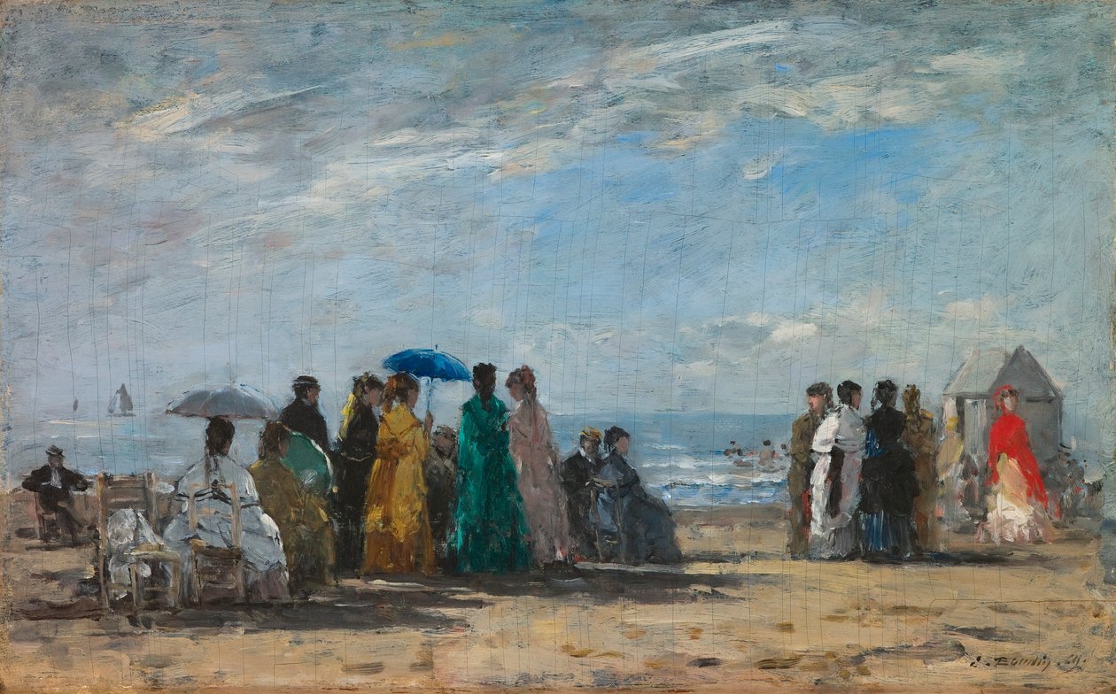 Het Strand van Trouville door Eugène Boudin