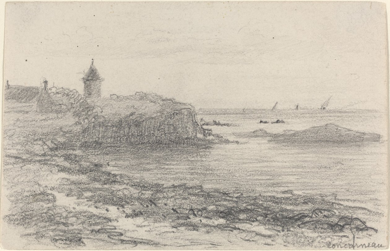 De Kust bij Concarneau door Eugène Boudin