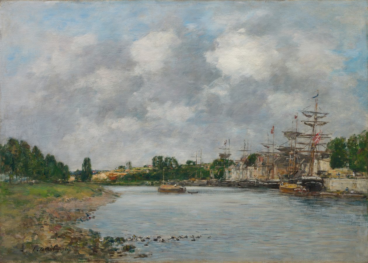 Uitzicht op de Haven van Saint-Valéry-sur-Somme door Eugène Boudin