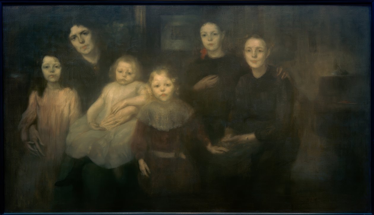 Familie van de kunstenaar door Eugène Carrière