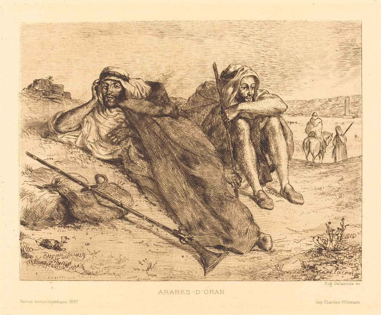 Arabieren van Oran, 1833 door Eugène Delacroix