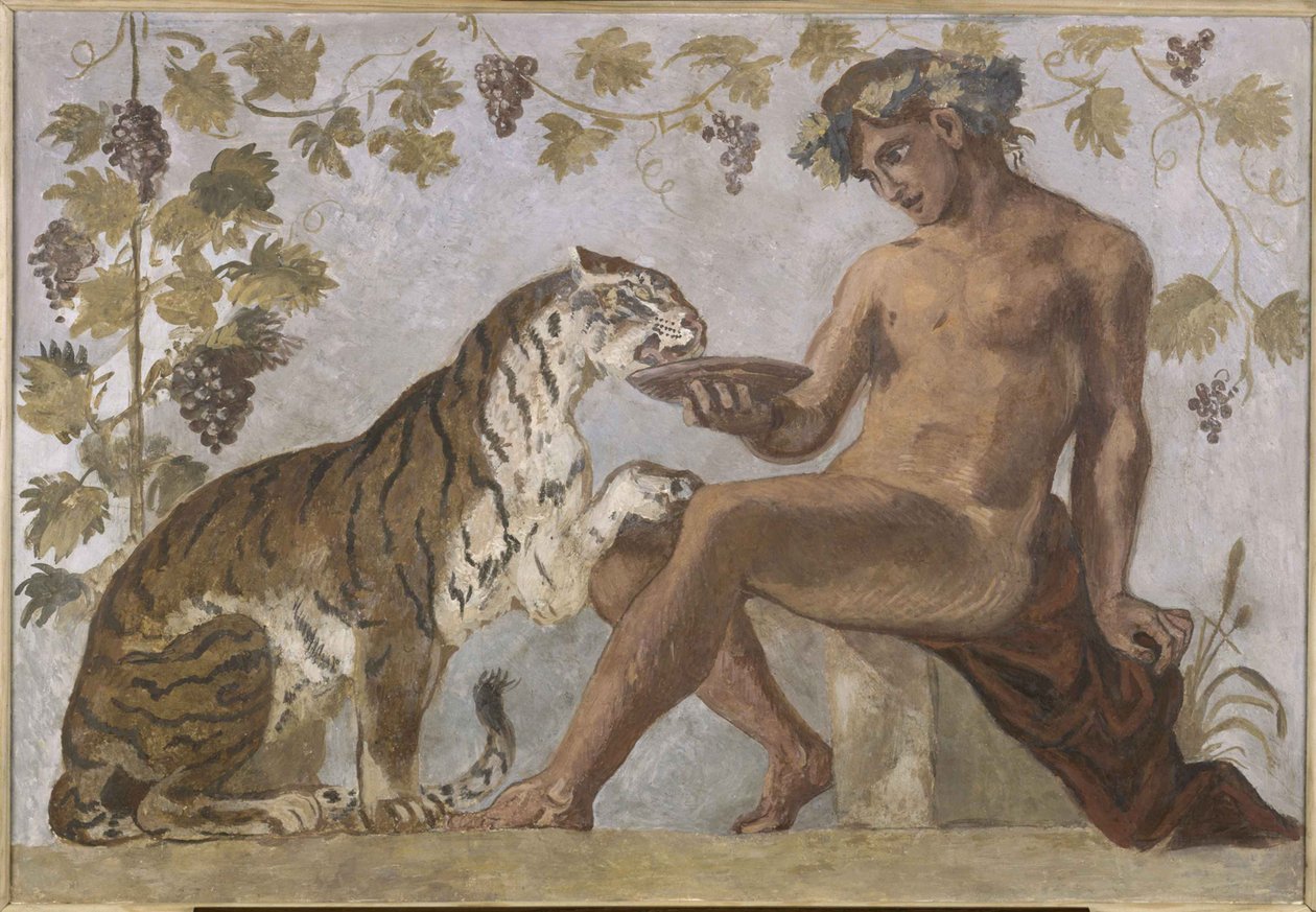 Bacchus met een tijger, 1834 door Eugène Delacroix